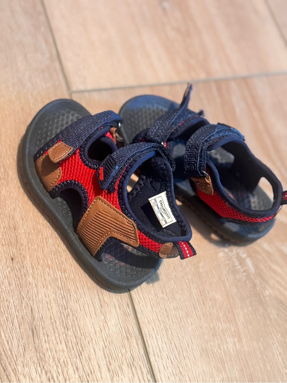 OshKosh B'gosh Navy and Red Kids Sport Sandals